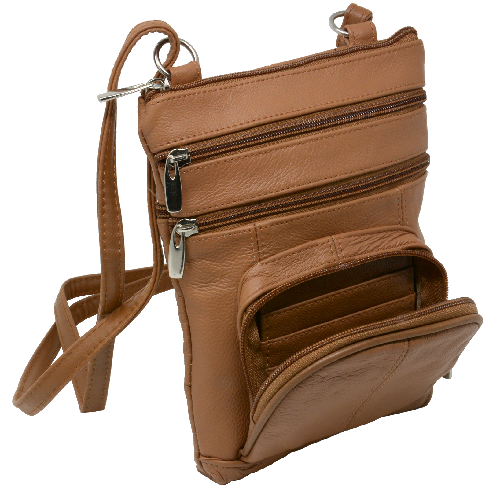 Leather Shoulder Bag Handbag Purse Cross Body Organizer Wallet Multi